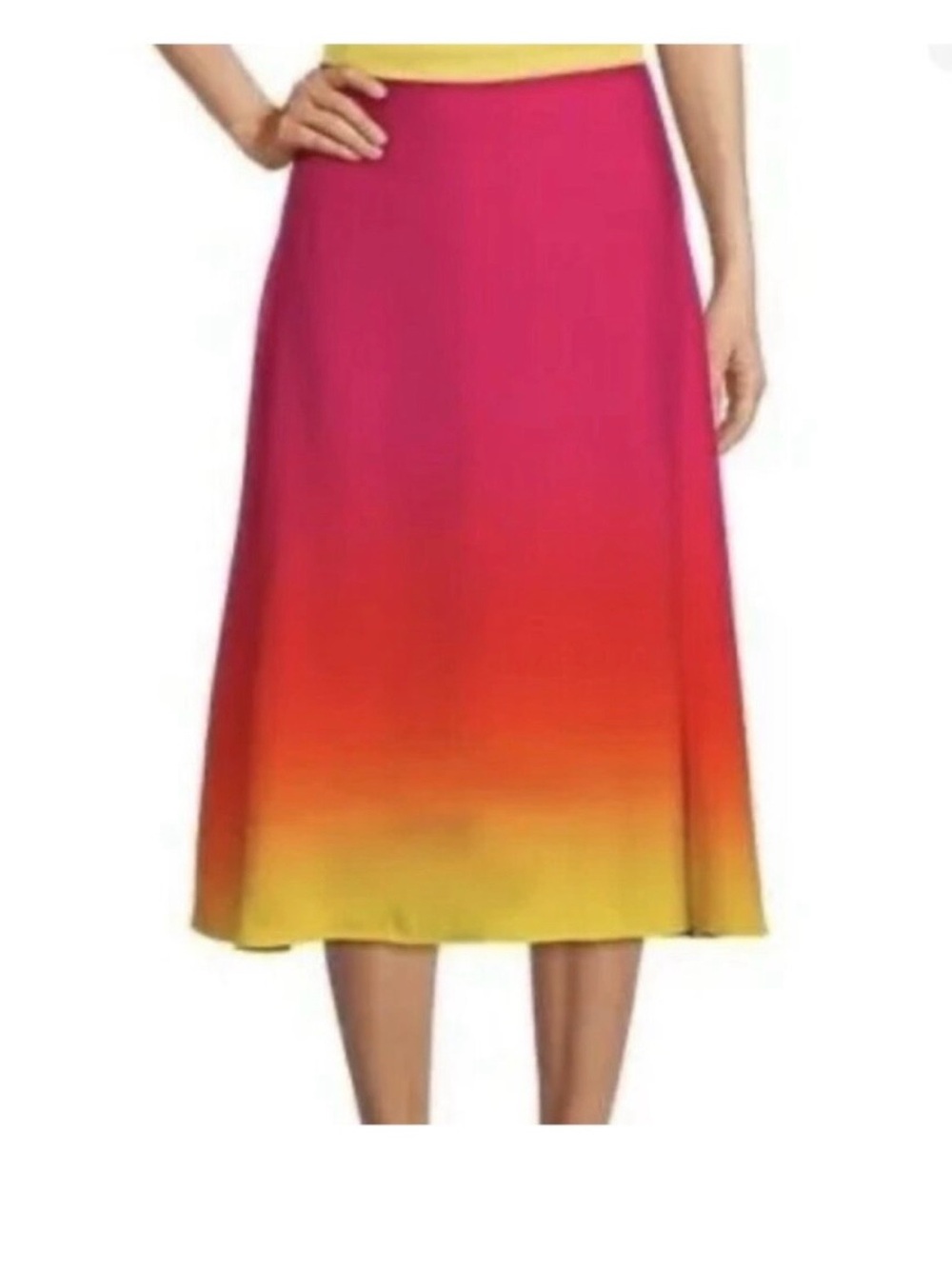 Lauren Ralph Lauren Sunset Gradient Midi Skirt Sz 10 NWT